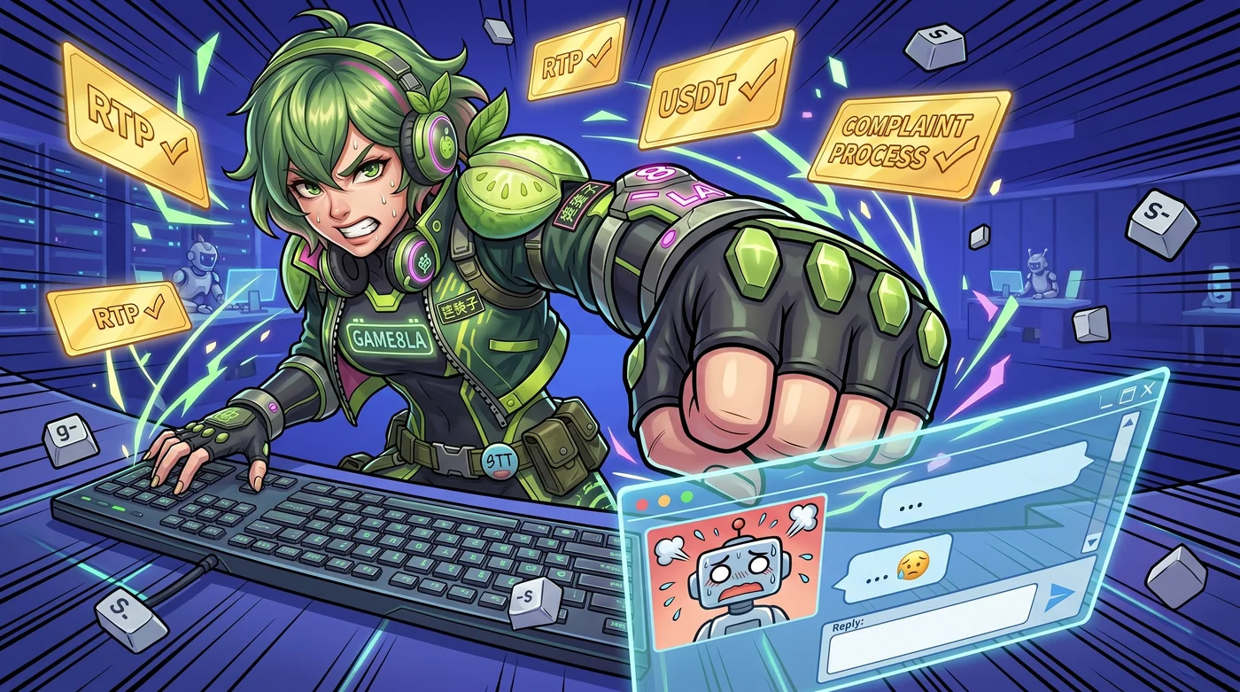 客服壓力測試識破黑網-芭樂子對娛樂城客服提問USDT匯率和RTP｜GAME8LA