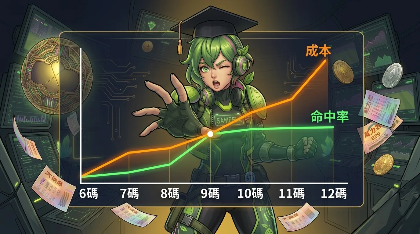 芭樂子用圖表解釋 539 包牌碼數與成本命中率的關係