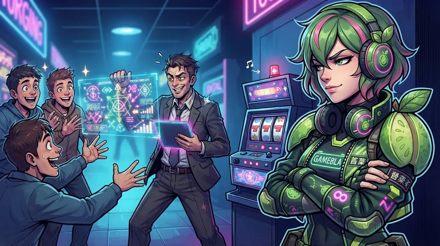 芭樂子冷眼看著業務向玩家兜售寫滿神秘符號的必勝訊號表｜GAME8LA